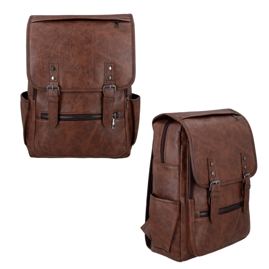 MOCHILA CURPIEL DE 1 COMPARTIMENTO PRINCIPAL CON PORTA LAPTOP  F0201