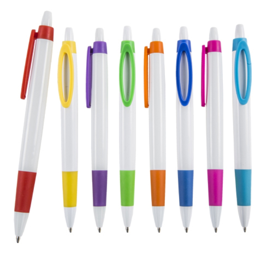 BOLÍGRAFO DE PLÁSTICO CON CLIP DE COLOR  F0281
