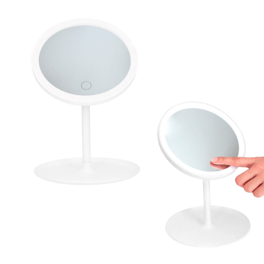 ESPEJO FACIL CON LUZ DE 3 NIVELES CON SISTEMA TOUCH Y DESMONTABLE. INCLUYE CABLE DE CARGA F0399