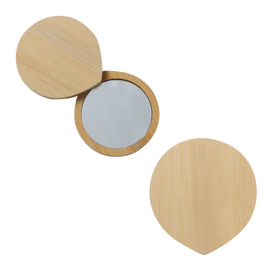 ESPEJO CIRCULAR CON EXTUCHE DE BAMBÚ E IMAN PARA CIERRE  F0400
