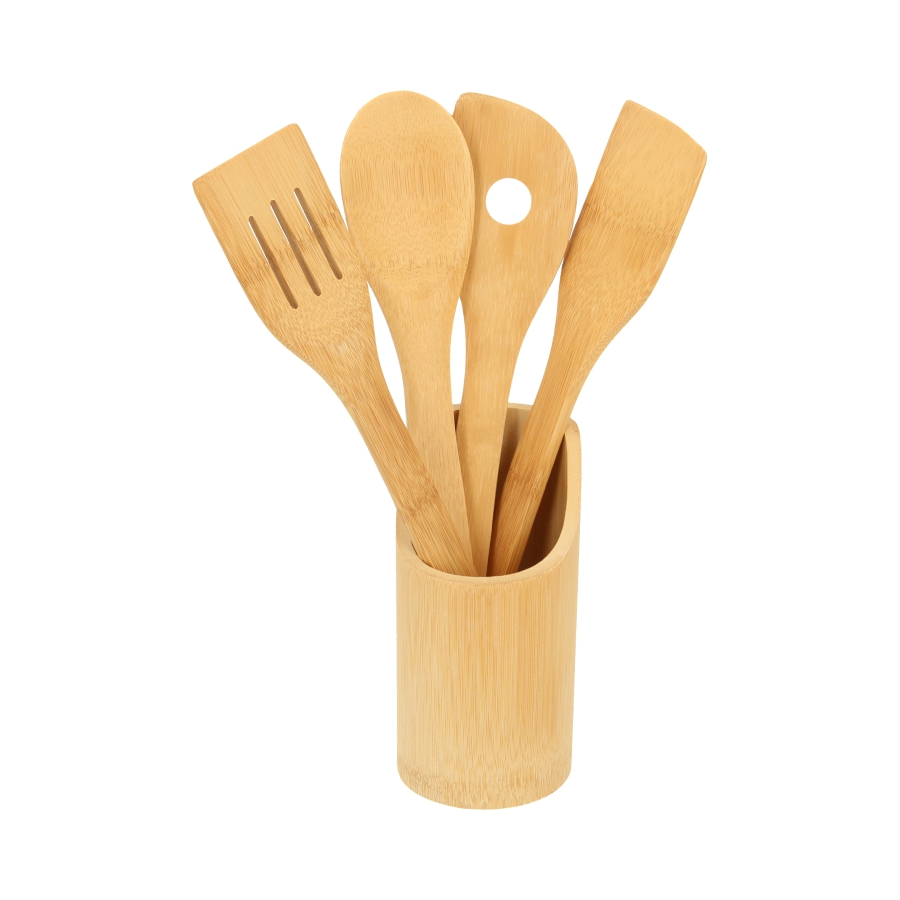 SET DE BAMBU PARA COCINAE QUE INCLUYE BASE  F0518