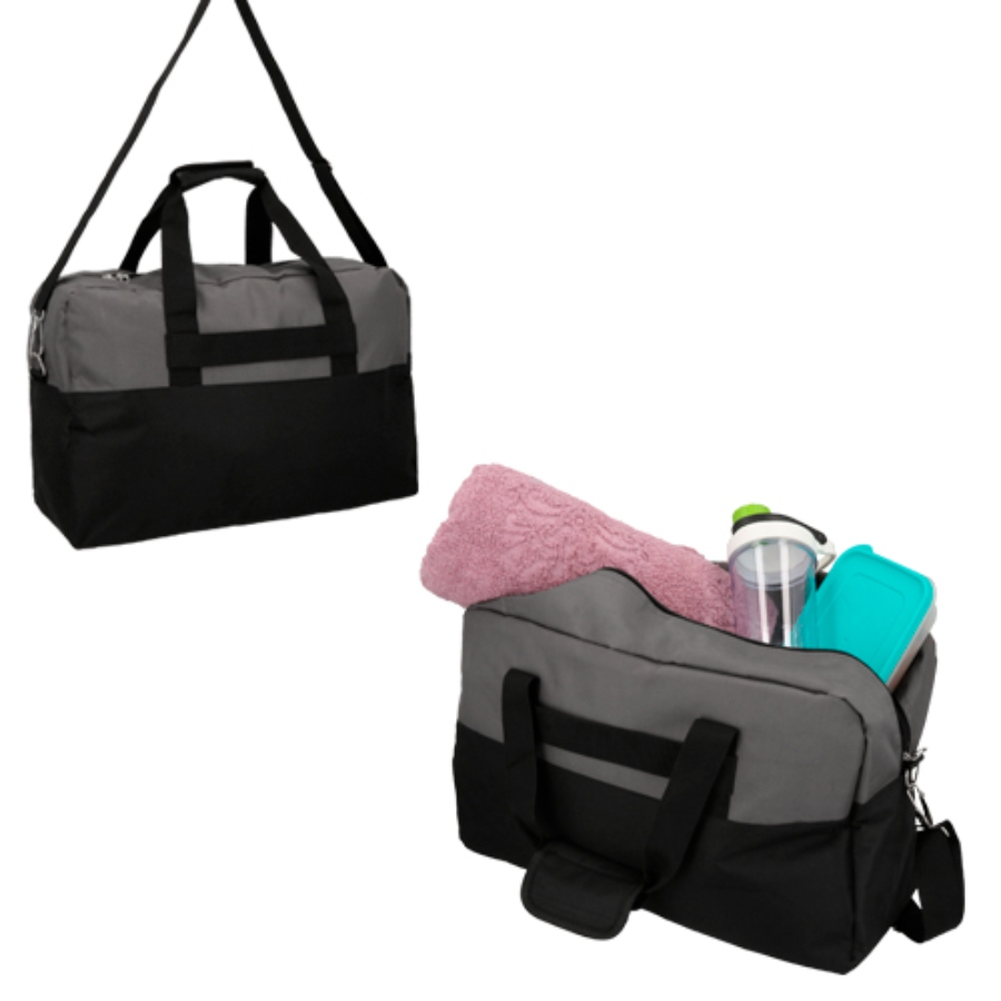 MALETA DEPORTIVA CON BOLSA PLÁSTICA INTERIOR CON CIERRE, DOS ASAS SUPERIORE REFORZADAS CON VELCRO AJUSTABLE. F0108