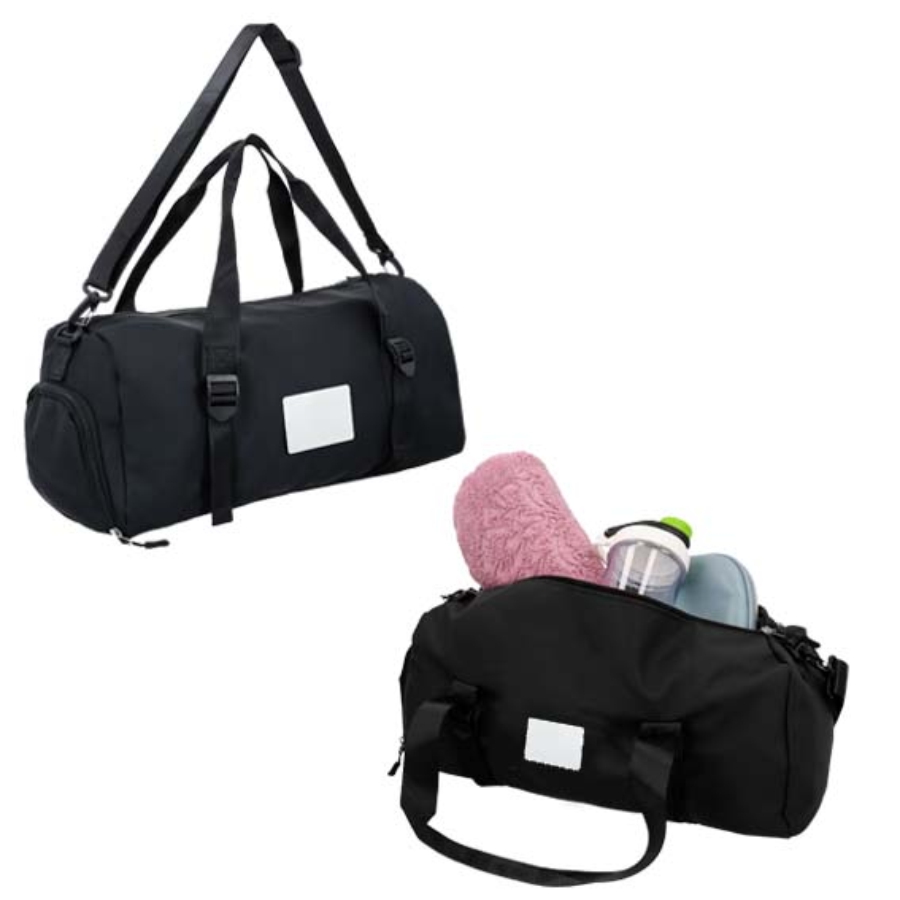 MALETA DEPORTIVA CON 3 COMPARTIMENTOS: 1 COMPARTIMENTO PRINCIPAL CON BOLSA INTERNA DE CIERRE, 1 COMPARTIMENTO CON INTERIOR PLASTICO F0109