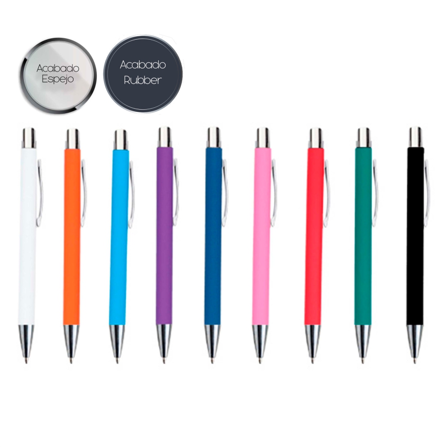 BOLÍGRAFO METÁLICOS CON ACABADO RUBBERT F008 