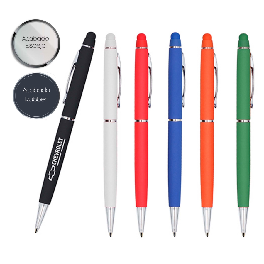 BOLÍGRAFO METÁLICO CON ACABADO RUBBER F010