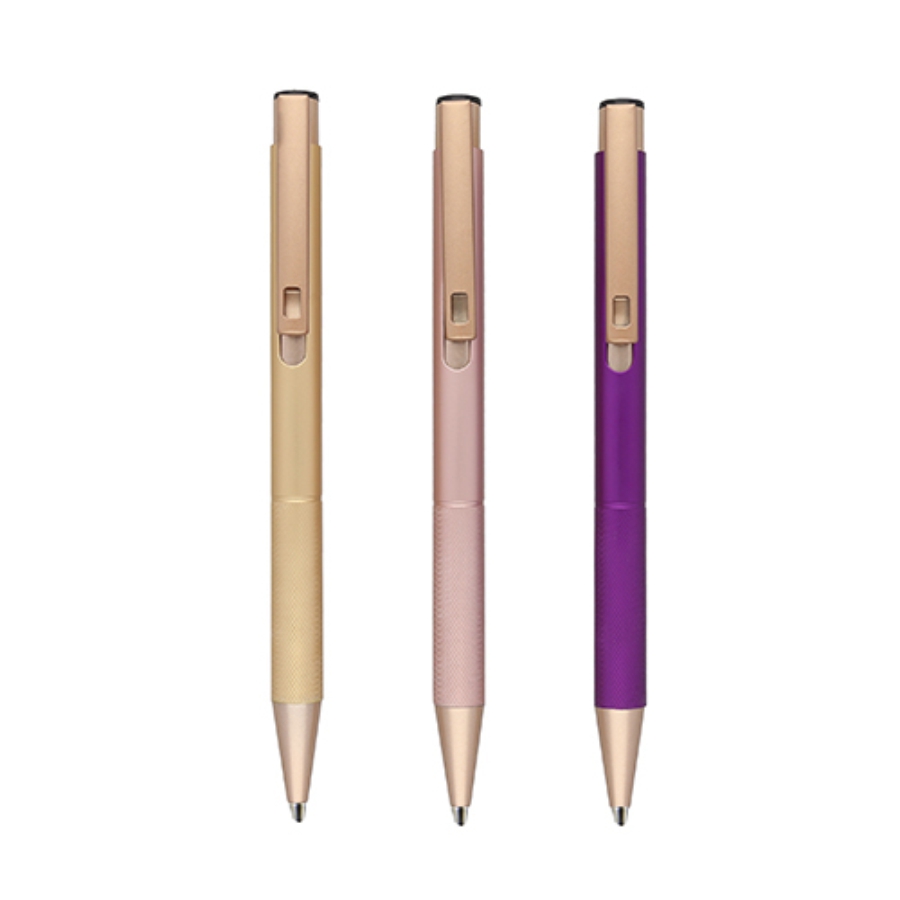 BOLÍGRAFO DE ALUMINIO CON DETALLES EN EL CLIP Y GRIP F013