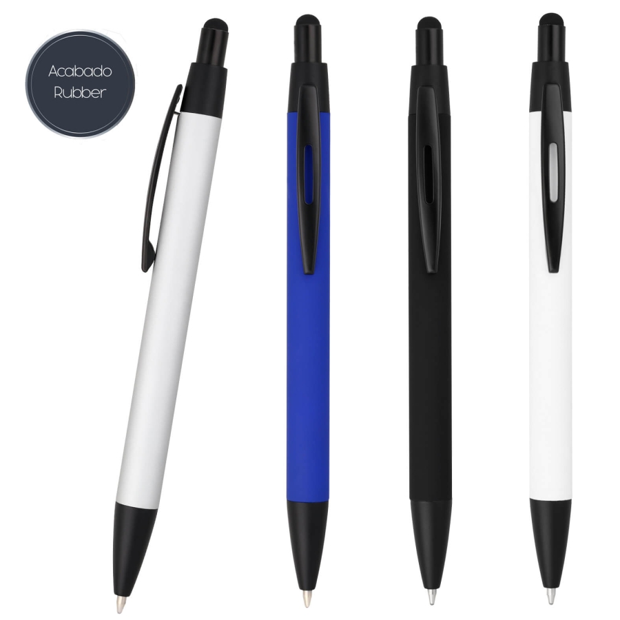 BOLÍGRAFO METÁLICO CON ACABADO RUBBER Y MECANISMO DE CLICK. F031