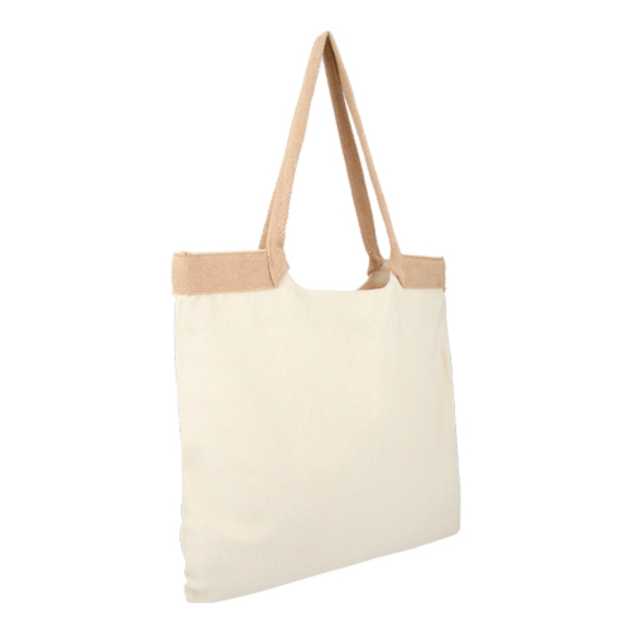 BOLSA DE ALGODÓN COSIDA CON ASA DE YUTE  F099